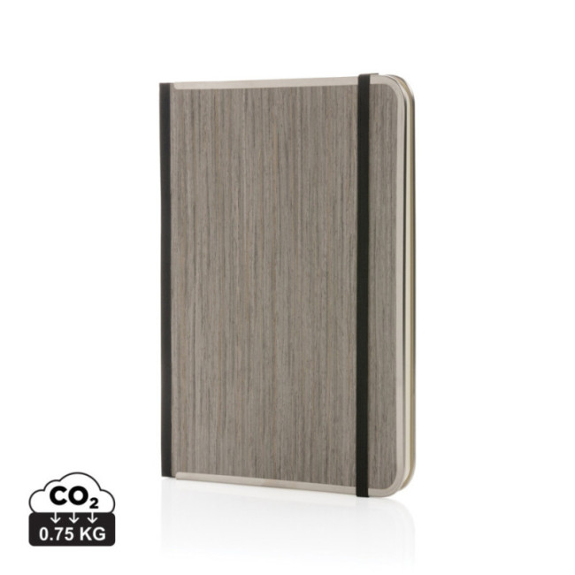 Carnet A5 personnalisé couverture imprimé bois Treeline 