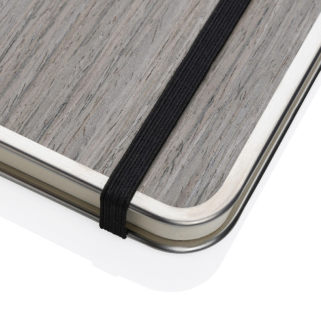 Carnet A5 personnalisé couverture imprimé bois Treeline 
