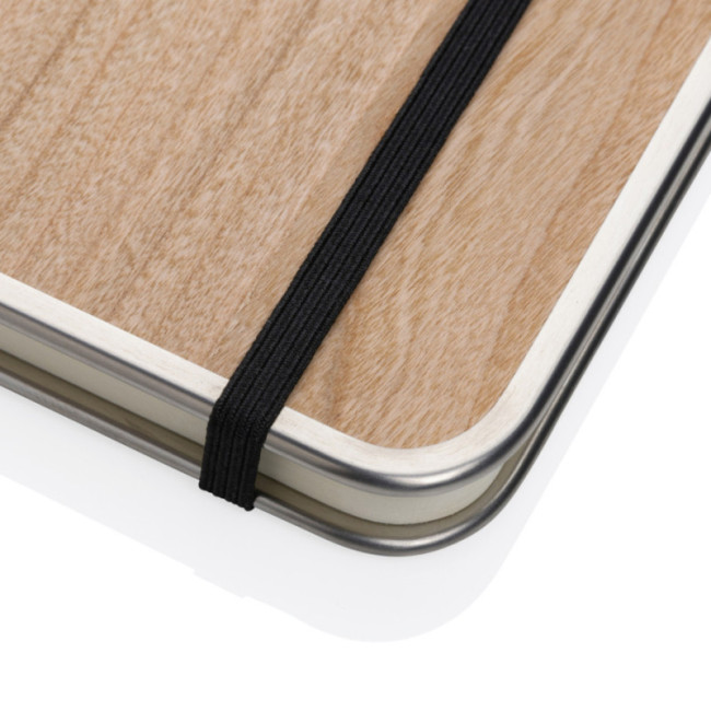 Carnet A5 personnalisé couverture imprimé bois Treeline 