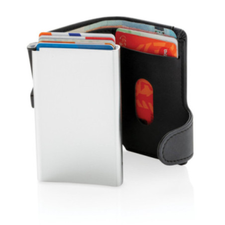 Porte-cartes anti RFID personnalisé en aluminium et PU 
