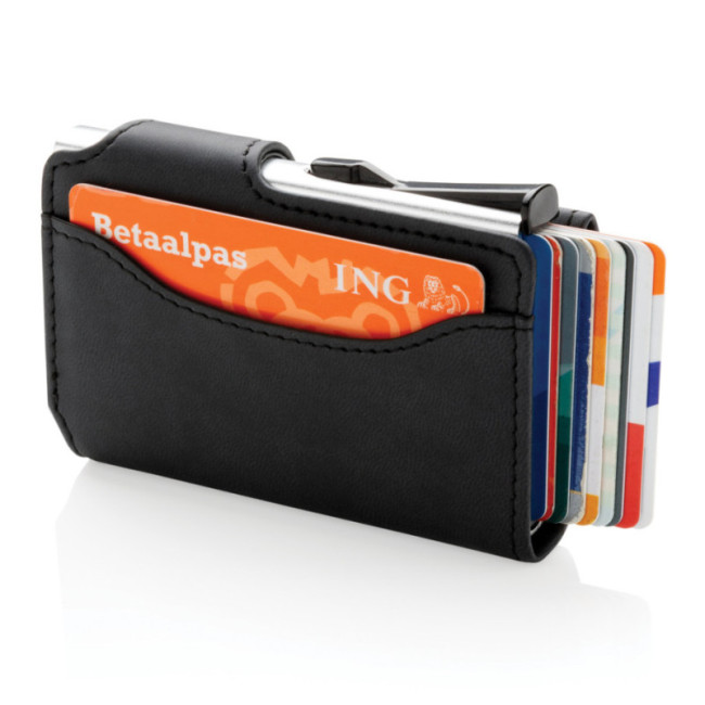 Porte-cartes anti RFID personnalisé en aluminium et PU 