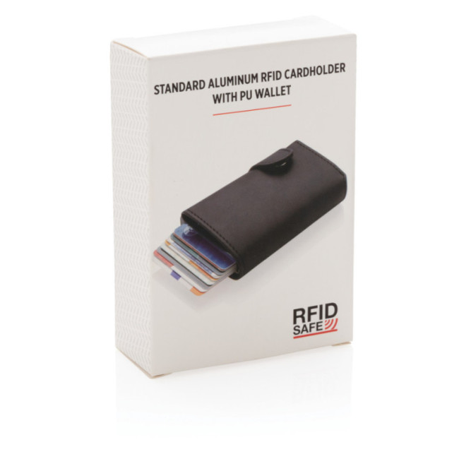 Porte-cartes anti RFID personnalisé en aluminium et PU 