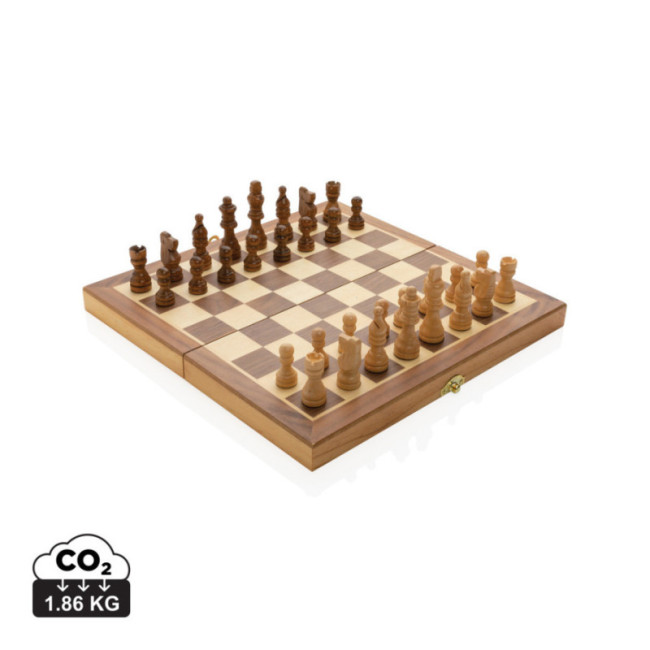 Jeu d'échecs pliable personnalisé en bois 