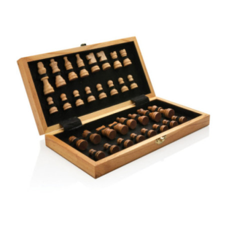 Jeu d'échecs pliable personnalisé en bois 