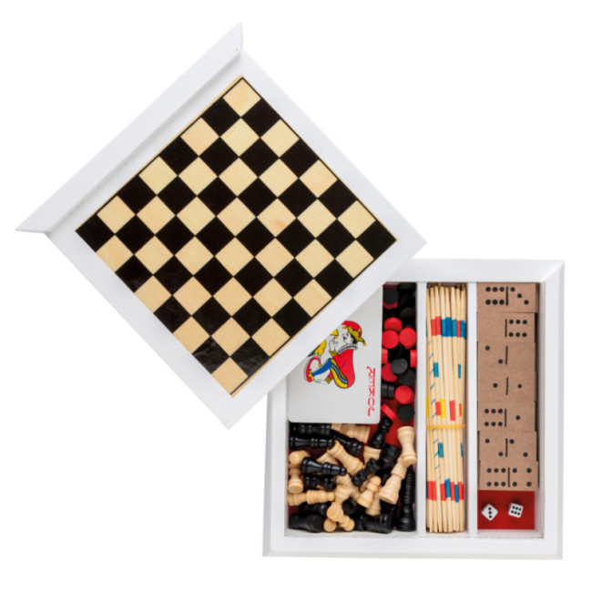 Set publicitaire de jeux 5 en 1 en bois 