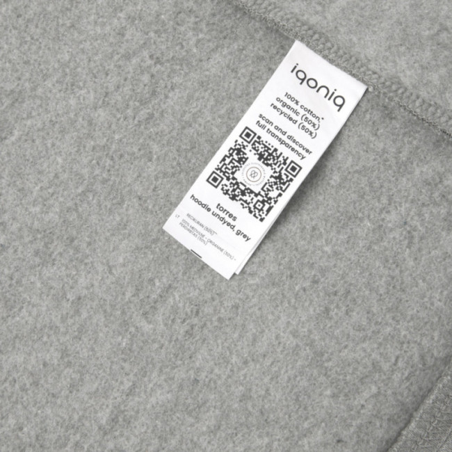 Sweat à capuche en coton recyclé non teinté Iqoniq Torres 