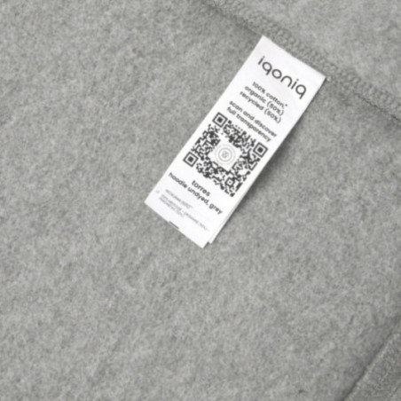 Sweat à capuche en coton recyclé non teinté Iqoniq Torres 