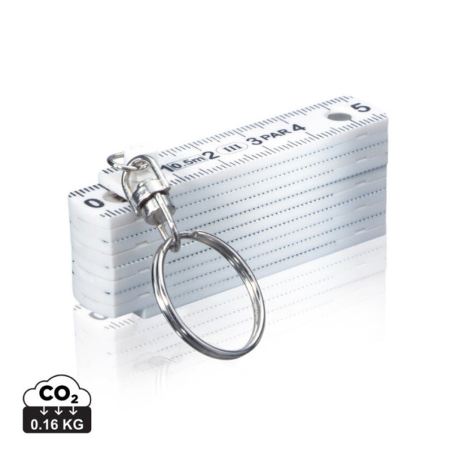 Porte-clés publicitaire avec mini règle pliable 