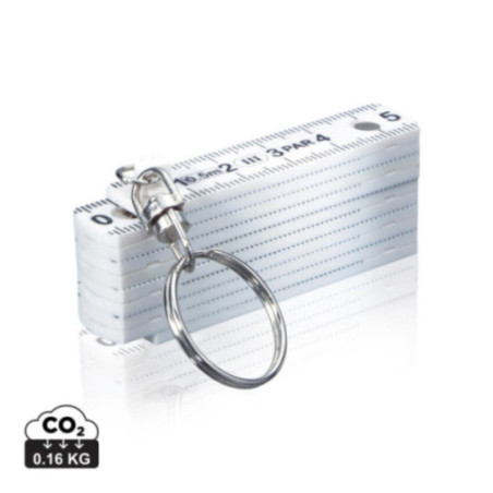 Porte-clés publicitaire avec mini règle pliable 
