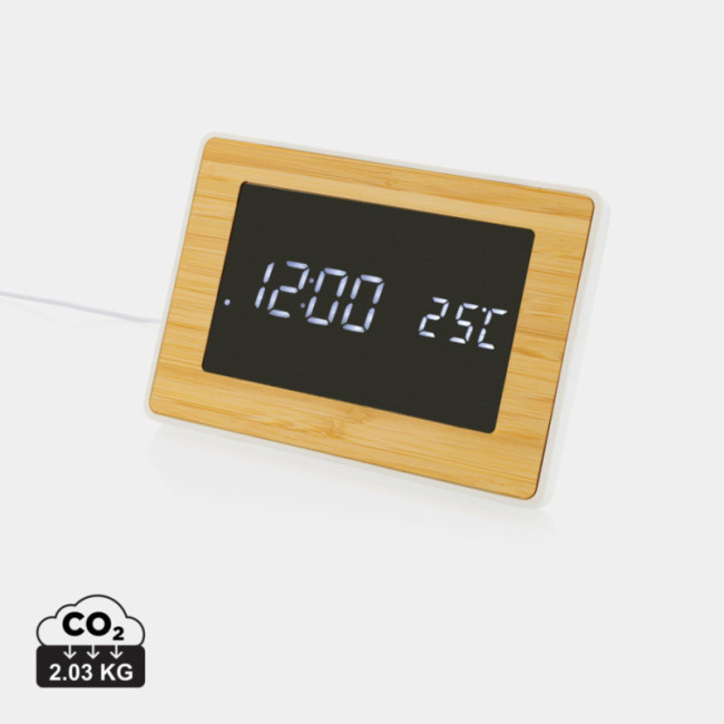 Horloge LED en bambou et ABS recyclé Utah 
