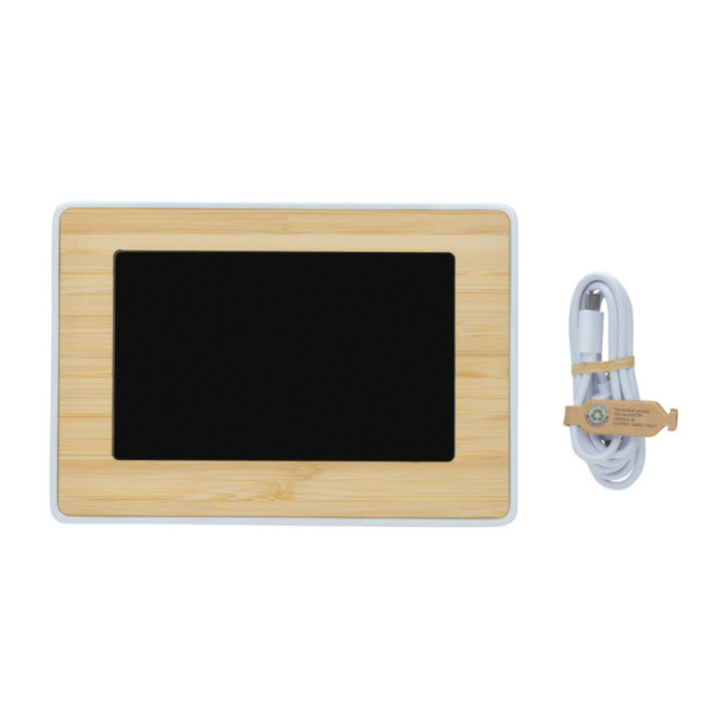 Horloge LED en bambou et ABS recyclé Utah 
