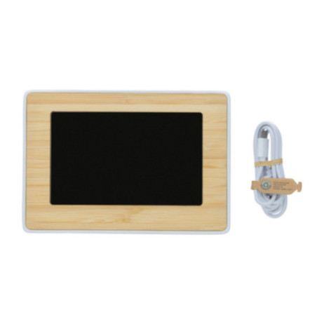 Horloge LED en bambou et ABS recyclé Utah 