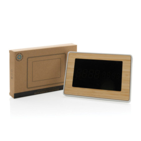 Horloge LED en bambou et ABS recyclé Utah 