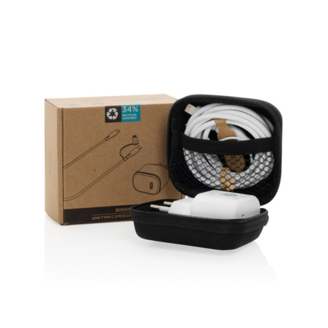 Set câble et chargeur 20W en PET recyclé RCS Boost 