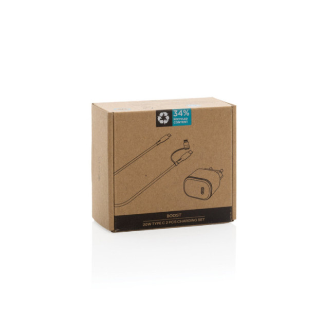Set câble et chargeur 20W en PET recyclé RCS Boost 