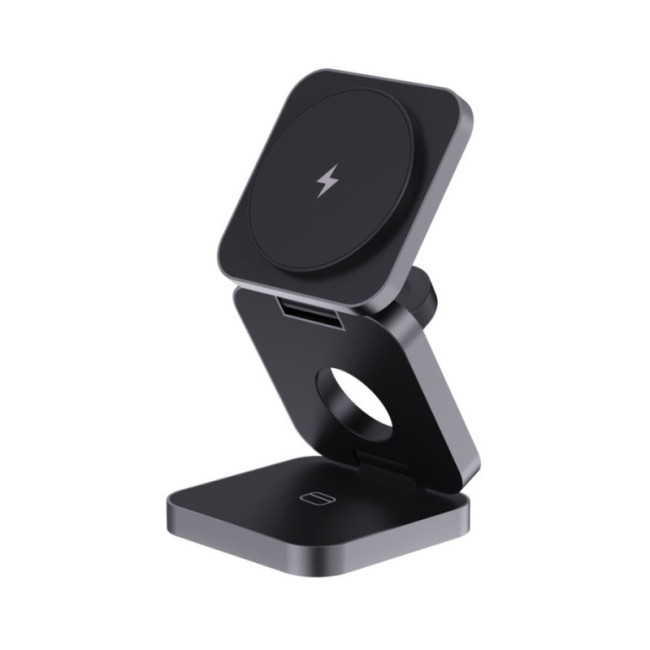 Chargeur 15W pliable 3-en-1 en aluminium recyclé RCS Terra 