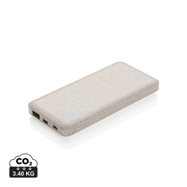 Powerbank personnalisée en fibre de paille de blé 10.000 mAh 