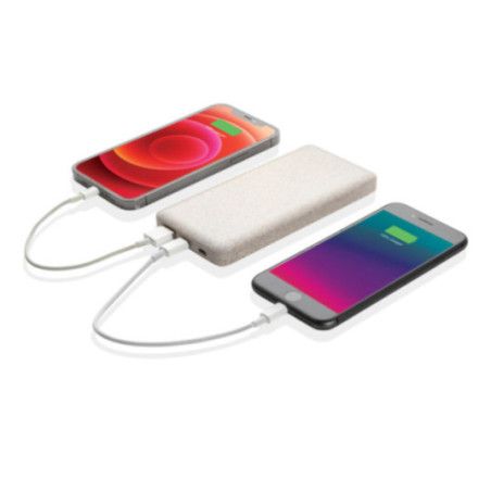 Powerbank personnalisée en fibre de paille de blé 10.000 mAh 