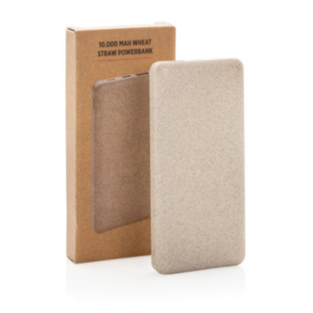 Powerbank personnalisée en fibre de paille de blé 10.000 mAh 