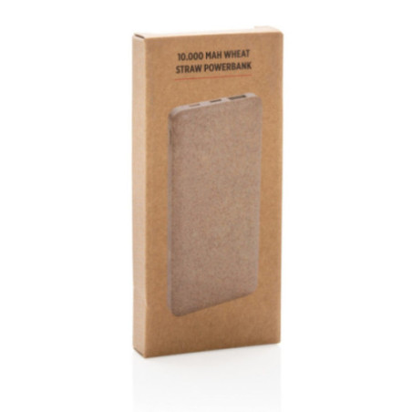Powerbank personnalisée en fibre de paille de blé 10.000 mAh 
