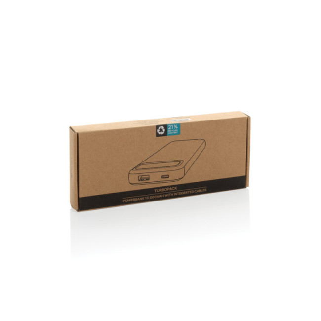 Powerbank publicitaire 10.000mAh avec câbles Turbopack 