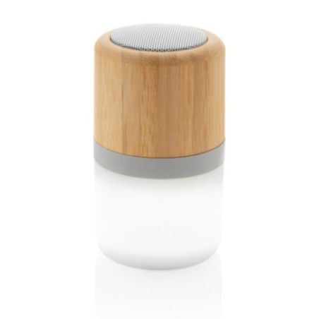 Enceinte 3W en bambou avec lumière d'ambiance 