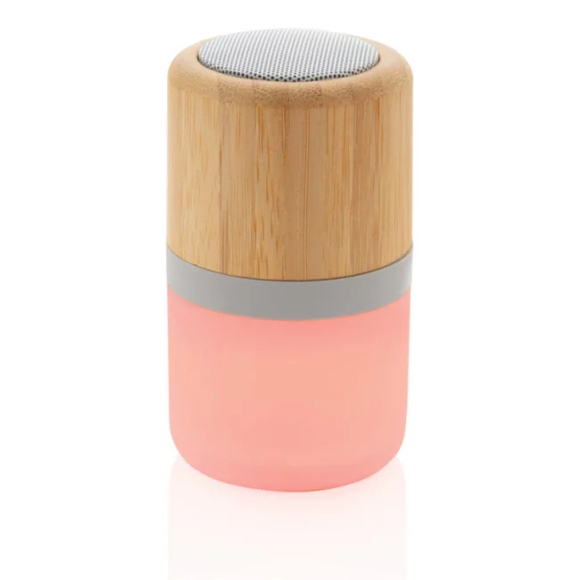 Enceinte 3W en bambou avec lumière d'ambiance 