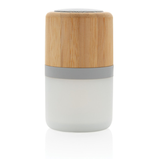 Enceinte 3W en bambou avec lumière d'ambiance 