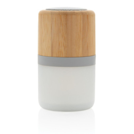 Enceinte 3W en bambou avec lumière d'ambiance 