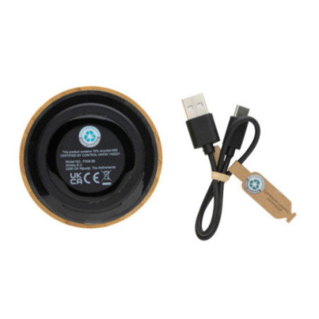 Enceinte personnalisable 3W en bambou et ABS recyclé RCS 