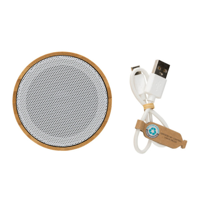 Enceinte personnalisable 3W en bambou et ABS recyclé RCS 