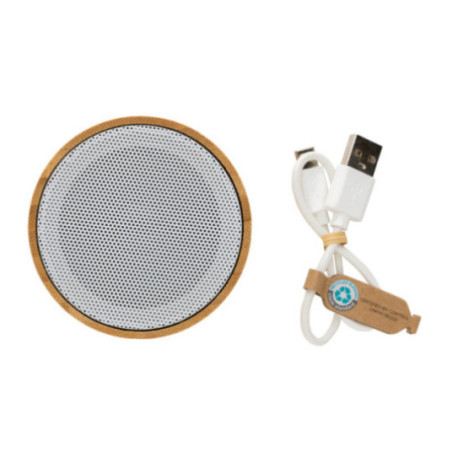 Enceinte personnalisable 3W en bambou et ABS recyclé RCS 
