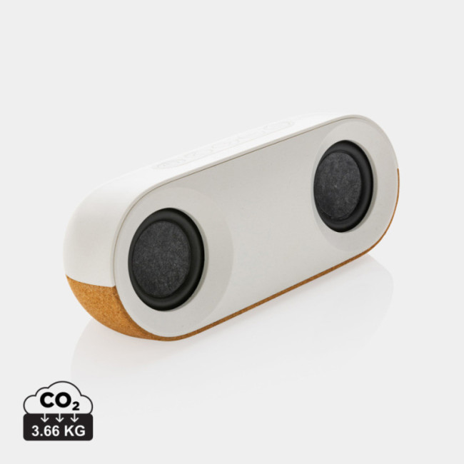 Enceinte personnalisée 10W en plastique recyclé et liège Oregon 