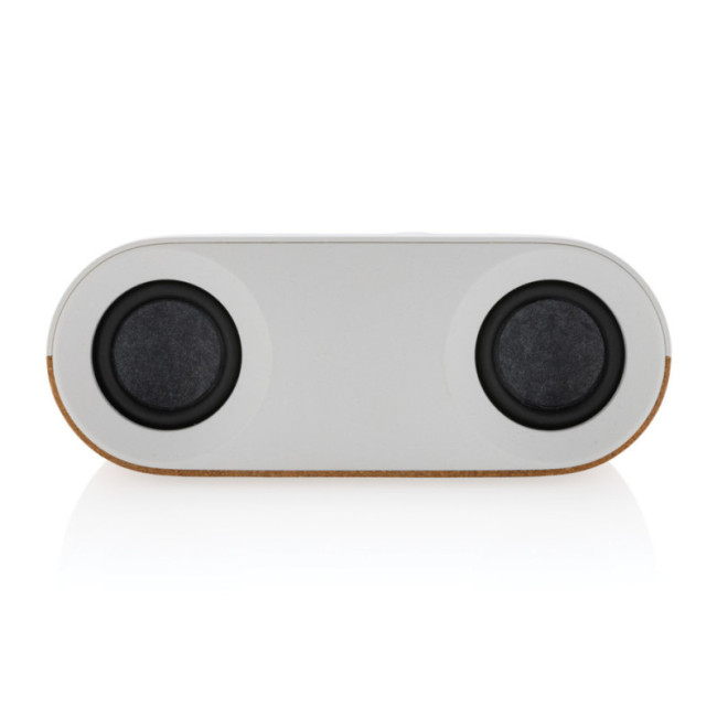 Enceinte personnalisée 10W en plastique recyclé et liège Oregon 