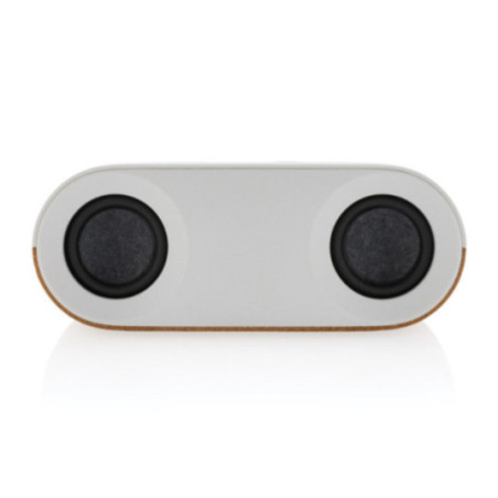 Enceinte personnalisée 10W en plastique recyclé et liège Oregon 
