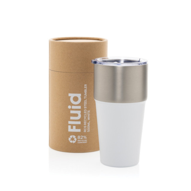 Mug isotherme publicitaire en acier recyclé RCS Fluid 500ml 