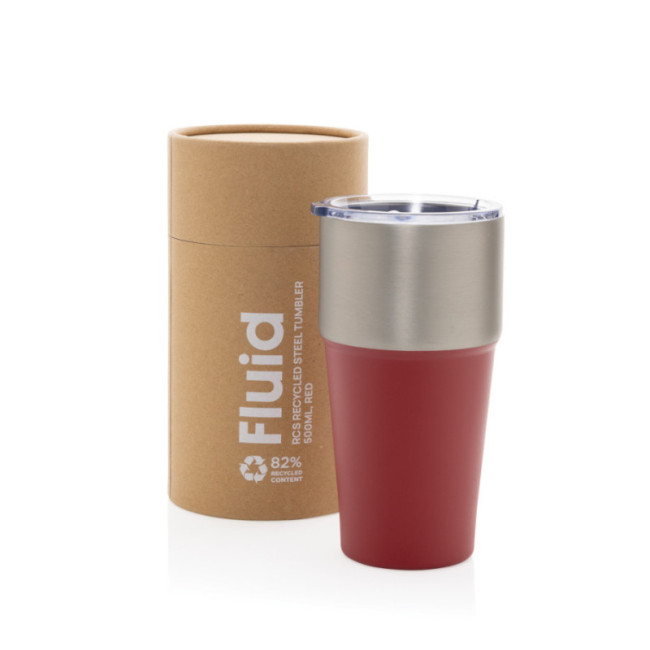 Mug isotherme publicitaire en acier recyclé RCS Fluid 500ml 