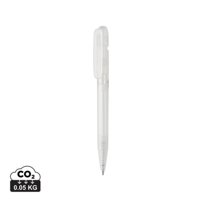 Stylo transparent personnalisé en ABS recyclé certifié GRS Devin 