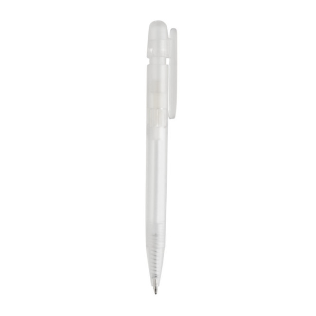 Stylo transparent personnalisé en ABS recyclé certifié GRS Devin 