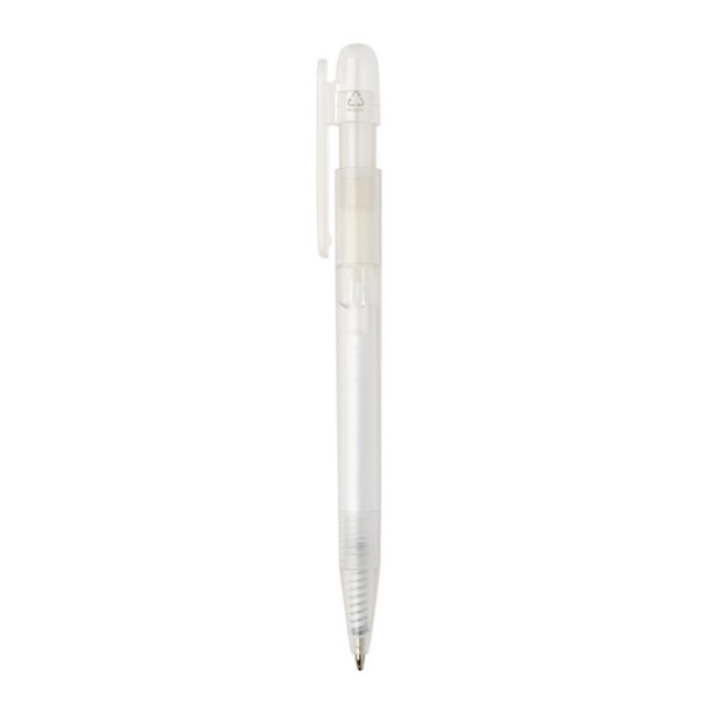 Stylo transparent personnalisé en ABS recyclé certifié GRS Devin 