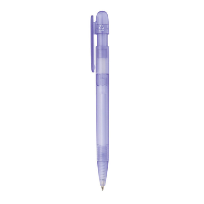 Stylo transparent personnalisé en ABS recyclé certifié GRS Devin 