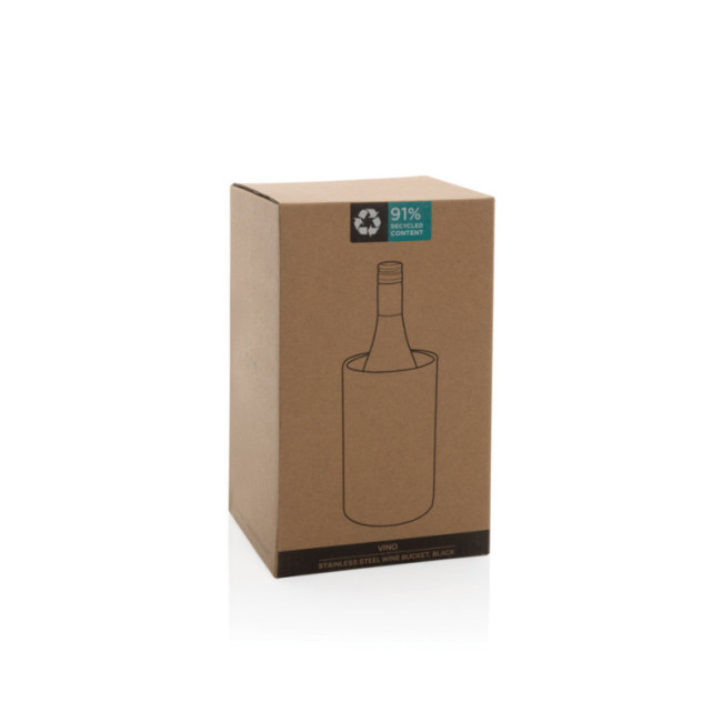 Seau à vin personnalisé en acier inoxydable recyclé RCS Vino 