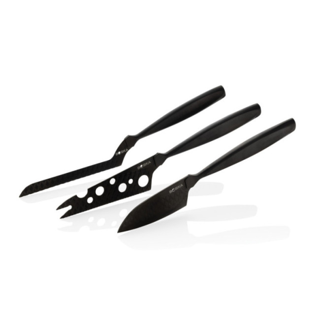 Set couteaux à fromage personnalisé BOSKA Monaco+ Noir 