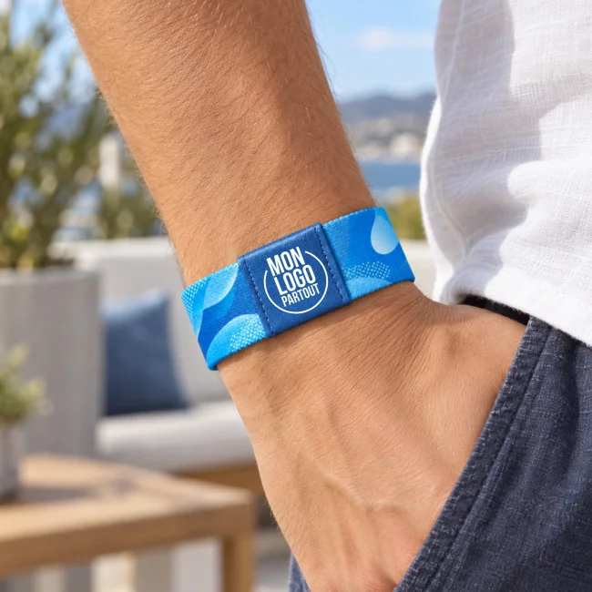 Bracelet élastique sublimable 25 mm avec étiquette 