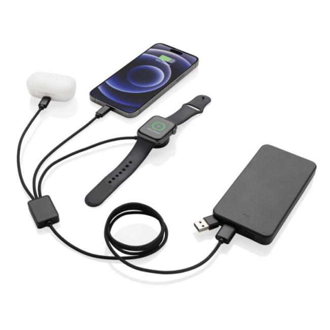 Câble 6-en-1 avec chargeur de montre en rPET RCS Terra 