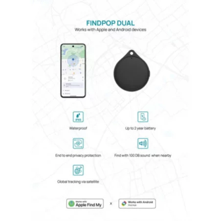 Géolocaliseur en plastique recyclé Findpop Dual 