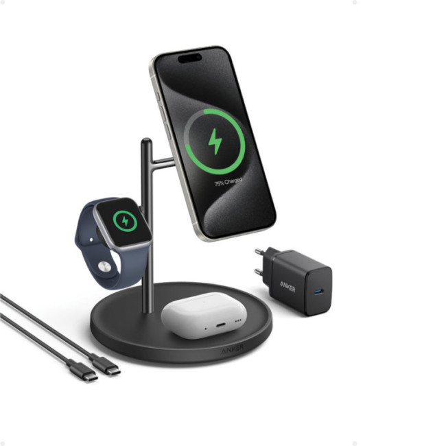 Support de recharge sans fil 3-en-1 Anker MagGo 