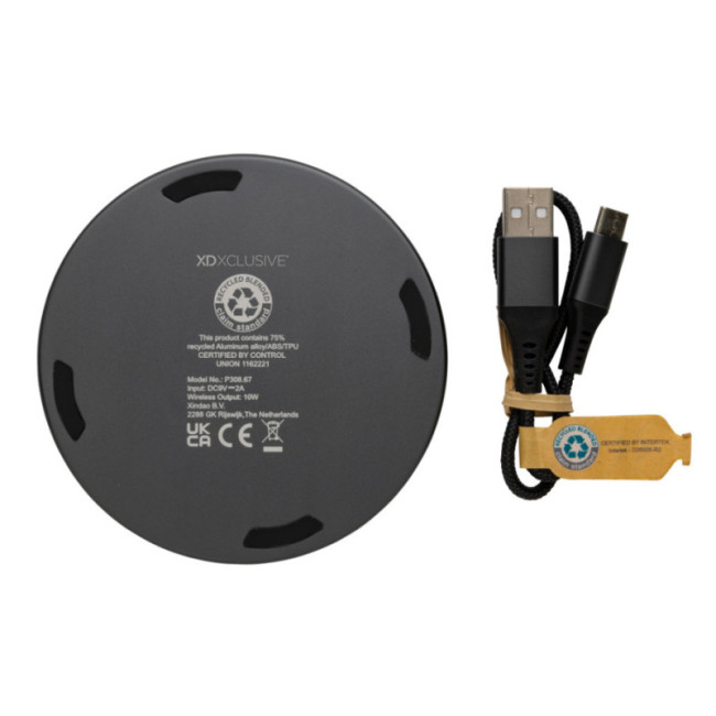 Chargeur sans fil personnalisé 10W en aluminium recyclé Terra 