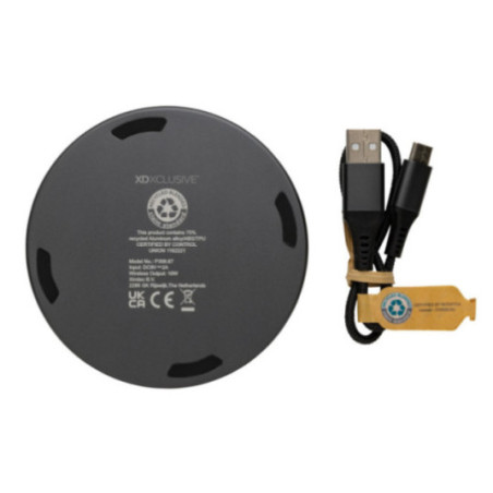 Chargeur sans fil personnalisé 10W en aluminium recyclé Terra 