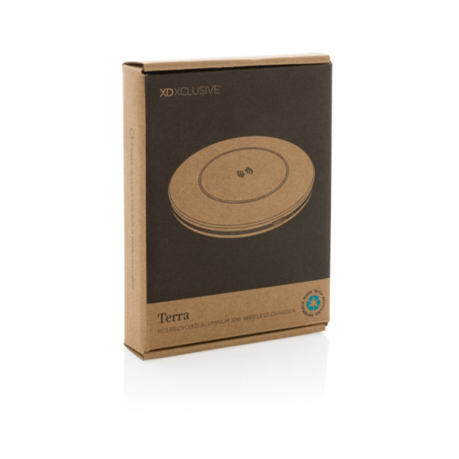 Chargeur sans fil personnalisé 10W en aluminium recyclé Terra 